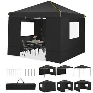 10x10 Pop Up Canopy Tent with Sidewalls and Roll-up Ventilated Windows with Mosquito net, Ez Outdoor Commercial Instant Gazebo Tents for Parties Waterproof with Carrybag, Matte Black 10x10 Pop Up Canopy Tent with Sidewalls and Roll-up Ventilated Windows with Mosquito net, Ez Outdoor Commercial Instant Gazebo Tents for Parties Waterproof with Carrybag, Matte Black