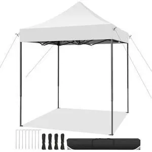 6.6x6.6 Pop up Canopy Tent Heavy Duty Without Sidewalls, Easy Set-up Commercial Outdoor Party Tent, 100% Waterproof Wedding Tents Gazebo, 3 Height Adjustable with Carry Bag, White 6.6x6.6 Pop up Canopy Tent Heavy Duty Without Sidewalls, Easy Set-up Commercial Outdoor Party Tent, 100% Waterproof Wedding Tents Gazebo, 3 Height Adjustable with Carry Bag, White