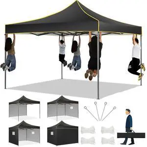 10x10 Heavy Duty Pop up Canopy Tent with 4 Removable Sidewalls, Ez Pop up Canopy with Portable Bag, Commercial Gazebo Waterproof Sunshade for All Weather Party Camp Stall Patio 10x10 Heavy Duty Pop up Canopy Tent with 4 Removable Sidewalls, Ez Pop up Canopy with Portable Bag, Commercial Gazebo Waterproof Sunshade for All Weather Party Camp Stall Patio