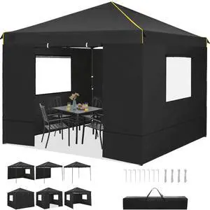10x10 Pop Up Canopy Tent with Sidewalls and Roll-up Ventilated Windows with Mosquito net, Ez Outdoor Commercial Instant Gazebo Tent for Party Waterproof with Carrybag 10x10 Pop Up Canopy Tent with Sidewalls and Roll-up Ventilated Windows with Mosquito net, Ez Outdoor Commercial Instant Gazebo Tent for Party Waterproof with Carrybag