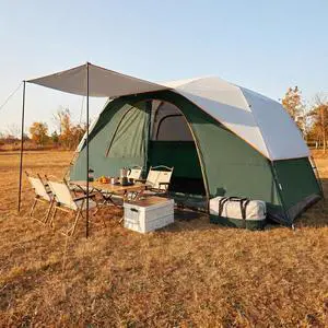 10-12P Camping Tent with Rainfly, Waterproof & Windproof, Deep Green 10-12P Camping Tent with Rainfly, Waterproof & Windproof, Deep Green