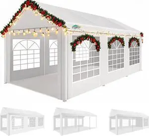 10x20FT Party Tent Heavy Duty for Parties Outdoor Gazebo White Event Shelter Wedding Canopy, BBQ Commercial with Removable Sidewall Windows, Powder Coating (Better Than Galvanized) 10x20FT Party Tent Heavy Duty for Parties Outdoor Gazebo White Event Shelter Wedding Canopy, BBQ Commercial with Removable Sidewall Windows, Powder Coating (Better Than Galvanized)