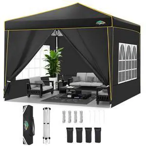 10x10 Pop Up Canopy Party Tents for Parties Waterproof Outdoor Event Shelter with 4 Sidewalls and 4 Sandbags UV Protection 50+ Camping Commercial Wedding Portable Tent for Backyard, Blue 10x10 Pop Up Canopy Party Tents for Parties Waterproof Outdoor Event Shelter with 4 Sidewalls and 4 Sandbags UV Protection 50+ Camping Commercial Wedding Portable Tent for Backyard, Blue