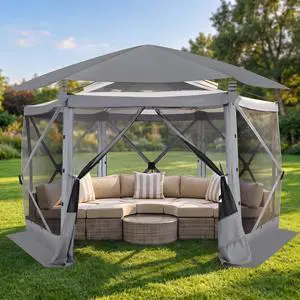 12x12 FT Pop Up Canopy Stargazing Tent, Gazebos On Clearance with Removable Roof, Screened in Gazebo, Screen Tents Portable carpas para Patio for Outdoor Camping,Backyard, Garden, Grey(Pro) 12x12 FT Pop Up Canopy Stargazing Tent, Gazebos On Clearance with Removable Roof, Screened in Gazebo, Screen Tents Portable carpas para Patio for Outdoor Camping,Backyard, Garden, Grey(Pro)