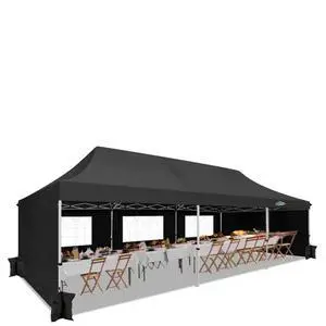 10x30 Pop Up Canopy Tent with 5 Removable Sidewalls, Easy Setup Canopy with Roller Bag & SandbagsWaterproof and UPF50+ Gazebo Tent, Outdoor Gazebo for Party Wedding Events Tent, Black. 10x30 Pop Up Canopy Tent with 5 Removable Sidewalls, Easy Setup Canopy with Roller Bag & SandbagsWaterproof and UPF50+ Gazebo Tent, Outdoor Gazebo for Party Wedding Events Tent, Black.