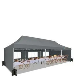 10x30 Pop Up Canopy Tent with 5 Removable Sidewalls, Easy Setup Canopy with Roller Bag & SandbagsWaterproof and UPF50+ Gazebo Tent, Outdoor Gazebo for Party Wedding Events Tent, Grey. 10x30 Pop Up Canopy Tent with 5 Removable Sidewalls, Easy Setup Canopy with Roller Bag & SandbagsWaterproof and UPF50+ Gazebo Tent, Outdoor Gazebo for Party Wedding Events Tent, Grey.