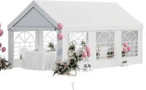10x20ft Party Tent, Heavy Duty Wedding Tent with Removable Sidewalls, Large Outdoor Event Tent, White Tent for Party, Carpas para Fiestas, Canopy Tent with Built-in Sandbags, UV 50+ 10x20ft Party Tent, Heavy Duty Wedding Tent with Removable Sidewalls, Large Outdoor Event Tent, White Tent for Party, Carpas para Fiestas, Canopy Tent with Built-in Sandbags, UV 50+
