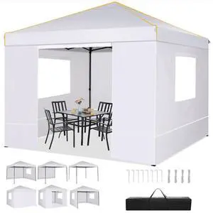 TOOLUCK Canopy Tent, 10x10 Pop Up Canopy with Sidewalls and Roll-up Ventilated Windows with Mosquito net, Ez Outdoor Commercial Instant Gazebo Tent for Party Waterproof with Carrybag TOOLUCK Canopy Tent, 10x10 Pop Up Canopy with Sidewalls and Roll-up Ventilated Windows with Mosquito net, Ez Outdoor Commercial Instant Gazebo Tent for Party Waterproof with Carrybag