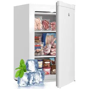 Mini Freezer Countertop 3 Cu.Ft Reversible Door 3 Shelves White | Compact Upright Freezer, Home, Dorm, Apartment, Office Mini Freezer Countertop 3 Cu.Ft Reversible Door 3 Shelves White | Compact Upright Freezer, Home, Dorm, Apartment, Office