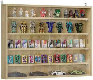 5-Tier Wall Mounted Display Cabinet Glass Doors 60x80cm Oak | Display Case, 4 Adjustable Shelves, for Home Office Ornaments 5-Tier Wall Mounted Display Cabinet Glass Doors 60x80cm Oak | Display Case, 4 Adjustable Shelves, for Home Office Ornaments