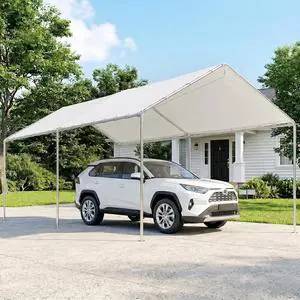 10'x20' Carport Outdoor Heavy Duty Galvanized Car Canopy White | Party Tent, Anchor Kit, 3 Reinforced Steel Cables 10'x20' Carport Outdoor Heavy Duty Galvanized Car Canopy White | Party Tent, Anchor Kit, 3 Reinforced Steel Cables