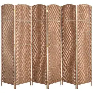 Room Divider 6-Panel, 6FT-Tall Folding Privacy Screen, Natural | Freestanding Partition, Hand-Woven Design, for Room Separation, 360° Hinges, Paper Rope Diamond Weave Room Divider 6-Panel, 6FT-Tall Folding Privacy Screen, Natural | Freestanding Partition, Hand-Woven Design, for Room Separation, 360° Hinges, Paper Rope Diamond Weave