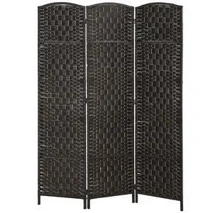 Room Divider 3-Panel, 6FT-Tall Folding Privacy Screen, Coffee | Freestanding Partition, Hand-Woven Design, for Room Separation, 360° Hinges, Paper Rope Diamond Weave Room Divider 3-Panel, 6FT-Tall Folding Privacy Screen, Coffee | Freestanding Partition, Hand-Woven Design, for Room Separation, 360° Hinges, Paper Rope Diamond Weave