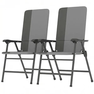 Folding Patio Chairs Set of 2 Padded High Back Armrests Light Gray | Folding, 600D Oxford Fabric, Portable, Outdoor Camping Chair Set, Lawn, Deck, Garden, Backyard Folding Patio Chairs Set of 2 Padded High Back Armrests Light Gray | Folding, 600D Oxford Fabric, Portable, Outdoor Camping Chair Set, Lawn, Deck, Garden, Backyard