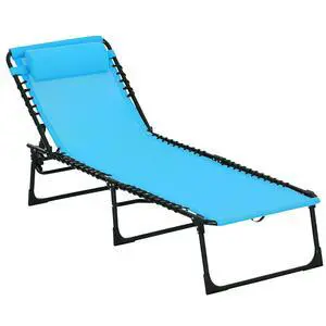 Folding Chaise Lounge Chair Outdoor Mesh Seat Blue | Foldable, Sun Tanning Chair, Chaise Lounger, 4-Position Reclining Back, for Outside Patio Beach Poolside Backyard Folding Chaise Lounge Chair Outdoor Mesh Seat Blue | Foldable, Sun Tanning Chair, Chaise Lounger, 4-Position Reclining Back, for Outside Patio Beach Poolside Backyard