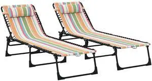 Folding Chaise Lounge Chair Outdoor Set of 2 Mesh Seat Rainbow | Foldable, Sun Tanning Chair, Chaise Lounger, 4-Position Reclining Back, for Outside Patio Beach Poolside Backyard Folding Chaise Lounge Chair Outdoor Set of 2 Mesh Seat Rainbow | Foldable, Sun Tanning Chair, Chaise Lounger, 4-Position Reclining Back, for Outside Patio Beach Poolside Backyard