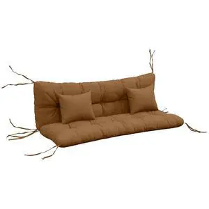 59" Tufted Bench Cushions & Throw Pillows 4 Piece Tan | Swing Cushion Set, Indoor/Outdoor Replacement Bench Seat Pad,with Back & 2 Pillows, for Outdoor Furniture, WITHOUT SWING 59" Tufted Bench Cushions & Throw Pillows 4 Piece Tan | Swing Cushion Set, Indoor/Outdoor Replacement Bench Seat Pad,with Back & 2 Pillows, for Outdoor Furniture, WITHOUT SWING