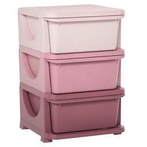 Qaba 3 Drawers Kids Storage Unit 3 Tier Toy Organizers Pink | Stackable Storage Chest, Bedroom, Nursery, Playroom, Living Room, Boys, Girls, Toddlers Qaba 3 Drawers Kids Storage Unit 3 Tier Toy Organizers Pink | Stackable Storage Chest, Bedroom, Nursery, Playroom, Living Room, Boys, Girls, Toddlers