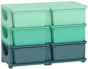 Qaba 6 Drawers Kids Storage Unit 3 Tier Toy Organizers Green | Stackable Storage Chest, Bedroom, Nursery, Playroom, Living Room, Boys, Girls, Toddlers Qaba 6 Drawers Kids Storage Unit 3 Tier Toy Organizers Green | Stackable Storage Chest, Bedroom, Nursery, Playroom, Living Room, Boys, Girls, Toddlers