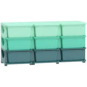 Qaba 9 Drawers Kids Storage Unit 3 Tier Stackable Toy Organizers Green | Stackable Storage Chest, Bedroom, Nursery, Playroom, Living Room, Boys, Girls, Toddlers Qaba 9 Drawers Kids Storage Unit 3 Tier Stackable Toy Organizers Green | Stackable Storage Chest, Bedroom, Nursery, Playroom, Living Room, Boys, Girls, Toddlers