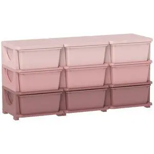 Qaba 9 Drawers Kids Storage Unit 3 Tier Toy Organizers Pink | Stackable Storage Chest, Bedroom, Nursery, Playroom, Living Room, Boys, Girls, Toddlers Qaba 9 Drawers Kids Storage Unit 3 Tier Toy Organizers Pink | Stackable Storage Chest, Bedroom, Nursery, Playroom, Living Room, Boys, Girls, Toddlers