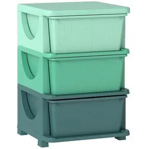 Qaba 3 Drawers Kids Storage Unit 3 Tier Toy Organizers Green | Stackable Storage Chest, Bedroom, Nursery, Playroom, Living Room, Boys, Girls, Toddlers Qaba 3 Drawers Kids Storage Unit 3 Tier Toy Organizers Green | Stackable Storage Chest, Bedroom, Nursery, Playroom, Living Room, Boys, Girls, Toddlers