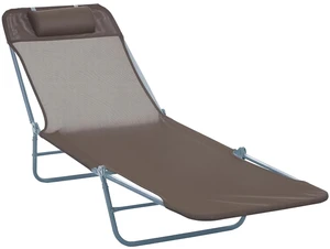 Folding Chaise Lounge Chair, Reclining Back, Brown | Sun Tanning Chair for Outside, Breathable Mesh Seat, Headrest, Pool, Beach, Yard, Patio Folding Chaise Lounge Chair, Reclining Back, Brown | Sun Tanning Chair for Outside, Breathable Mesh Seat, Headrest, Pool, Beach, Yard, Patio