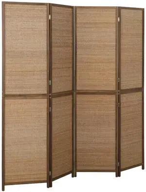 Room Divider, 6 FT Tall Folding Privacy Screen, 4-Panel Boho Brown | Hand-Woven Bamboo Wall Partition, Portable Freestanding Wall Divider, Room Separation, Bedroom, Home Office Room Divider, 6 FT Tall Folding Privacy Screen, 4-Panel Boho Brown | Hand-Woven Bamboo Wall Partition, Portable Freestanding Wall Divider, Room Separation, Bedroom, Home Office