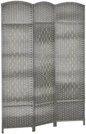 3 Panel Room Divider 6 Ft Privacy Screen Hand-Woven Mixed Gray | Folding PP Wall Partition, Pine Wood Frame, Freestanding Room Separator, Bedroom Home Office, No Assembly 3 Panel Room Divider 6 Ft Privacy Screen Hand-Woven Mixed Gray | Folding PP Wall Partition, Pine Wood Frame, Freestanding Room Separator, Bedroom Home Office, No Assembly