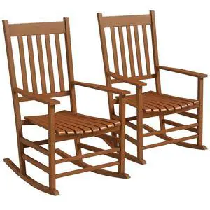 Outdoor Rocking Chair Set of 2 High Density Wooden Rocker Teak | Patio Rocking Chair, Smooth Curves, for Lawn Garden Porch, Supports Up to 350lbs Outdoor Rocking Chair Set of 2 High Density Wooden Rocker Teak | Patio Rocking Chair, Smooth Curves, for Lawn Garden Porch, Supports Up to 350lbs