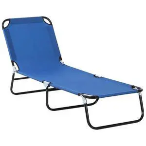Folding Chaise Lounge Chair with 5-Level Back, Blue | Pool Sun Tanning Chairs, Breathable Mesh Seat, Headrest, for Pool, Beach, Yard, Patio, Outside Folding Chaise Lounge Chair with 5-Level Back, Blue | Pool Sun Tanning Chairs, Breathable Mesh Seat, Headrest, for Pool, Beach, Yard, Patio, Outside