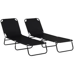 2 Pieces Folding Chaise Lounge Chair with 5-Level Back, Black | Pool Sun Tanning Chairs, Breathable Mesh Seat, Headrest, for Pool, Beach, Yard, Patio, Outside 2 Pieces Folding Chaise Lounge Chair with 5-Level Back, Black | Pool Sun Tanning Chairs, Breathable Mesh Seat, Headrest, for Pool, Beach, Yard, Patio, Outside