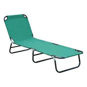 Folding Chaise Lounge Chair with 5-Level Back, Green | Pool Sun Tanning Chairs, Breathable Mesh Seat, Headrest, for Pool, Beach, Yard, Patio, Outside Folding Chaise Lounge Chair with 5-Level Back, Green | Pool Sun Tanning Chairs, Breathable Mesh Seat, Headrest, for Pool, Beach, Yard, Patio, Outside