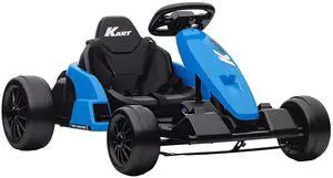 Qaba Electric Go Kart 24V 9Ah Big Battery Kids Drift Kart Ages 6-12 Blue | Dual 150W Motors, Adjustable Seat, 11.2MPH High Speed, Slow Start, 5-Point Harness Qaba Electric Go Kart 24V 9Ah Big Battery Kids Drift Kart Ages 6-12 Blue | Dual 150W Motors, Adjustable Seat, 11.2MPH High Speed, Slow Start, 5-Point Harness