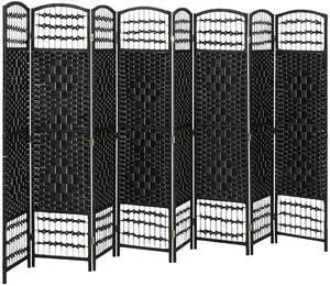 8 Panel Room Divider, Folding Privacy Screen, 5.6', Black | Room Separator, Wave Fiber Freestanding Partition Wall Divider 8 Panel Room Divider, Folding Privacy Screen, 5.6', Black | Room Separator, Wave Fiber Freestanding Partition Wall Divider