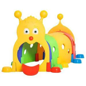 Qaba Caterpillar Play Tunnel for Toddlers, Indoor, 4 Sections, Multicolored | Toddler Tunnel, Kids Crawl and Climb Through, Kids' Play Structure, Outdoor Use Qaba Caterpillar Play Tunnel for Toddlers, Indoor, 4 Sections, Multicolored | Toddler Tunnel, Kids Crawl and Climb Through, Kids' Play Structure, Outdoor Use