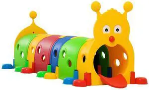 Qaba Caterpillar Play Tunnel for Toddlers, Indoor, 6 Sections, Multicolored | Toddler Tunnel, Kids Crawl and Climb Through, Kids' Play Structure, Outdoor Use Qaba Caterpillar Play Tunnel for Toddlers, Indoor, 6 Sections, Multicolored | Toddler Tunnel, Kids Crawl and Climb Through, Kids' Play Structure, Outdoor Use