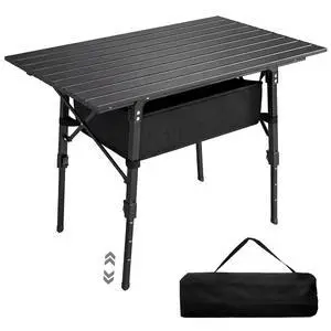3ft Portable Camping Table Storage Bag Aluminum Lightweight Black | Adjustable Height, Small Folding Table, Picnic, Outdoor Picnic BBQ Backyards Beach 3ft Portable Camping Table Storage Bag Aluminum Lightweight Black | Adjustable Height, Small Folding Table, Picnic, Outdoor Picnic BBQ Backyards Beach