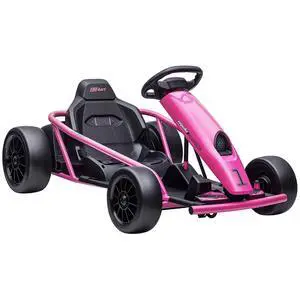 24V 8.1 MPH Electric Go Kart Drifting Car Kids Ages 8-12 Pink | Battery Powered Ride on Toy, Slow Start, Music, Horn Honking, Safety Belt, 154 lb Max Weight, Outdoor Use 24V 8.1 MPH Electric Go Kart Drifting Car Kids Ages 8-12 Pink | Battery Powered Ride on Toy, Slow Start, Music, Horn Honking, Safety Belt, 154 lb Max Weight, Outdoor Use