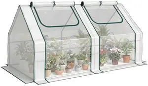 6' x 3' x 3' Portable Greenhouse with 2 PE/Plastic Covers Clear | Garden Green House, Steel Frame, 2 Roll Up Windows 6' x 3' x 3' Portable Greenhouse with 2 PE/Plastic Covers Clear | Garden Green House, Steel Frame, 2 Roll Up Windows