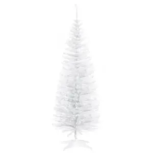 5' Artificial Pencil Christmas Tree 294 Realistic Branch Tips White | Slim Xmas Tree, Plastic Stand 5' Artificial Pencil Christmas Tree 294 Realistic Branch Tips White | Slim Xmas Tree, Plastic Stand
