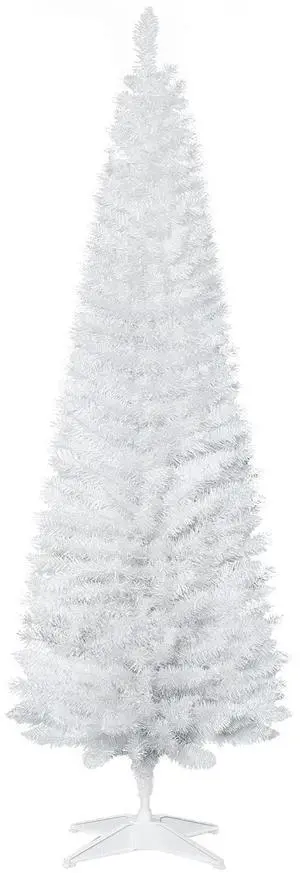 6' Artificial Pencil Christmas Tree, Slim, Plastic Stand, White | Slim Xmas Tree, 390 Realistic Branch Tips 6' Artificial Pencil Christmas Tree, Slim, Plastic Stand, White | Slim Xmas Tree, 390 Realistic Branch Tips