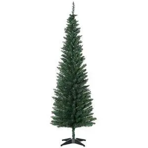 6' Artificial Pencil Christmas Tree 390 Realistic Branch Tips Green | 499 Realistic Branch Tips, Slim Xmas Tree, Plastic Stand 6' Artificial Pencil Christmas Tree 390 Realistic Branch Tips Green | 499 Realistic Branch Tips, Slim Xmas Tree, Plastic Stand