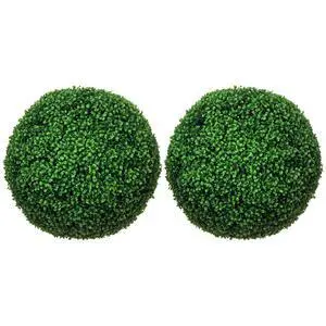 Artificial Boxwood Topiary Ball Set of 2 19.7 Inch Faux Plant Green | UV-Protected, Anti-Fading Fake Plants, for Home Indoor Outdoor Porch Artificial Boxwood Topiary Ball Set of 2 19.7 Inch Faux Plant Green | UV-Protected, Anti-Fading Fake Plants, for Home Indoor Outdoor Porch