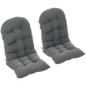 Outdoor Adirondack Chair Cushions Set of 2 Tufted Gray | High Back, Patio Cushions with Ties, Non-Slip Replacement Seat Pads, for Adirondack Chairs Outdoor Adirondack Chair Cushions Set of 2 Tufted Gray | High Back, Patio Cushions with Ties, Non-Slip Replacement Seat Pads, for Adirondack Chairs