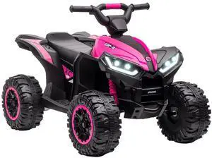 12V Kids ATV Quad Car, 4 Wheeler, Forward & Backward Function, Pink | Wear-Resistant Wheels, Music, Up to 3.7 MPH, Electric Ride-on ATV, for Toddlers Ages 3+ Years Old 12V Kids ATV Quad Car, 4 Wheeler, Forward & Backward Function, Pink | Wear-Resistant Wheels, Music, Up to 3.7 MPH, Electric Ride-on ATV, for Toddlers Ages 3+ Years Old