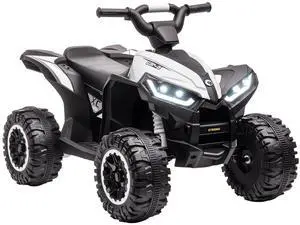 12V Kids ATV Quad Car, 4 Wheeler, Forward & Backward Function, White | Wear-Resistant Wheels, Music, Up to 3.7 MPH, Electric Ride-on ATV, for Toddlers Ages 3+ Years Old 12V Kids ATV Quad Car, 4 Wheeler, Forward & Backward Function, White | Wear-Resistant Wheels, Music, Up to 3.7 MPH, Electric Ride-on ATV, for Toddlers Ages 3+ Years Old