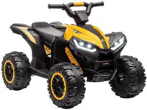 12V Kids ATV Quad Car with Forward & Backward Function Ages 3+ Yellow | Four Wheeler for Kids, Wear-Resistant Wheels, Music, Up to 3.7 MPH, Electric Ride-on ATV for Toddlers 12V Kids ATV Quad Car with Forward & Backward Function Ages 3+ Yellow | Four Wheeler for Kids, Wear-Resistant Wheels, Music, Up to 3.7 MPH, Electric Ride-on ATV for Toddlers