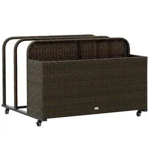 Wicker Patio Pool Float Storage Basket Rolling Wheels Mixed Brown | PE Rattan Outdoor Pool Caddy, for Floaties, Noodles, Life Vests, Beach Balls, Garden Furniture Wicker Patio Pool Float Storage Basket Rolling Wheels Mixed Brown | PE Rattan Outdoor Pool Caddy, for Floaties, Noodles, Life Vests, Beach Balls, Garden Furniture