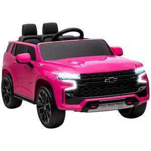 Licensed Chevrolet Tahoe Ride On Car Parent Remote Control Pink | 12V 7AH Battery Power Ride On Toy, LED Lights, Music, 4 Wheeler Suspension, 3 Speeds, Kids Electric Vehicle, Aged 3+ Licensed Chevrolet Tahoe Ride On Car Parent Remote Control Pink | 12V 7AH Battery Power Ride On Toy, LED Lights, Music, 4 Wheeler Suspension, 3 Speeds, Kids Electric Vehicle, Aged 3+